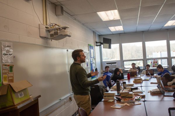 Matt Morone teaching his Philosophy and Literature students