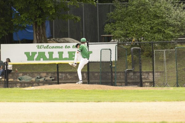 Brendan Gaskin during his start against River Dell in the first round of the state tournament. Gaskin threw 5 and 2/3 innings allowing 6 hits and 7 strikeouts in 108 pitches. 