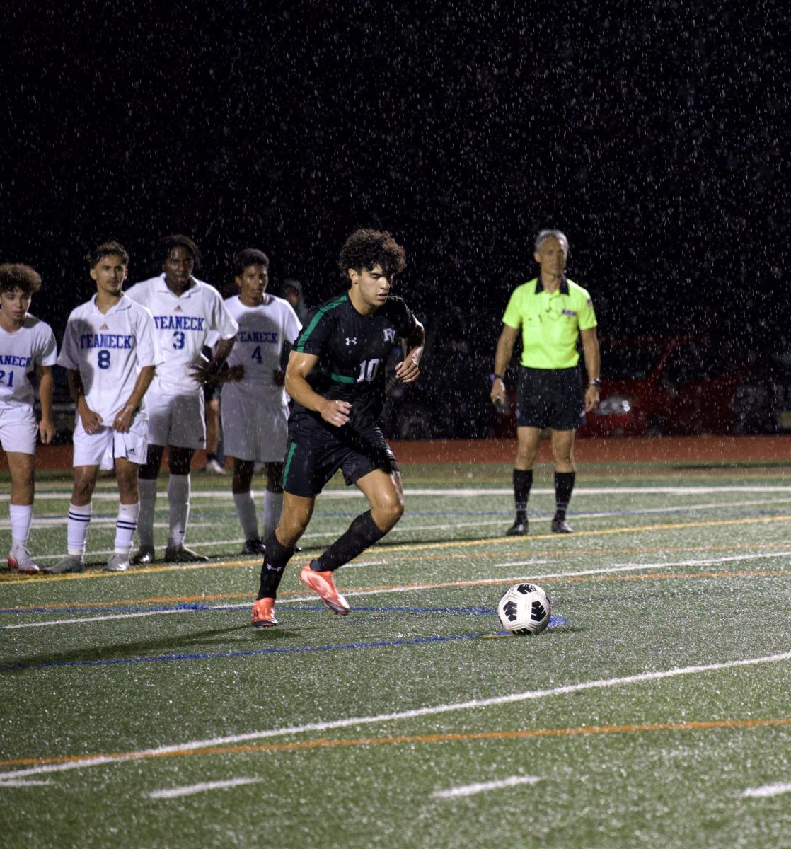 Adrian Cano shoots and scores a penalty shot against Teaneck on Sept. 4 