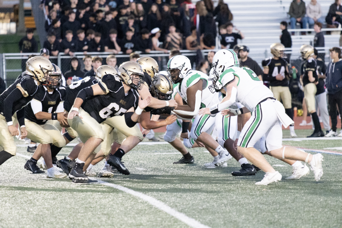 PV Football on defense during its game against River Dell on Oct. 17