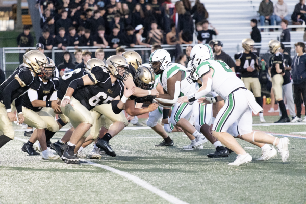 PV Football on defense during its game against River Dell on Oct. 17
