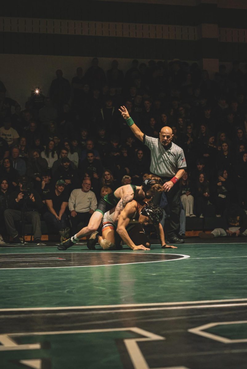 Jacob Inserra (So.) wrestling during a match against Pascack Hills on Feb. 13