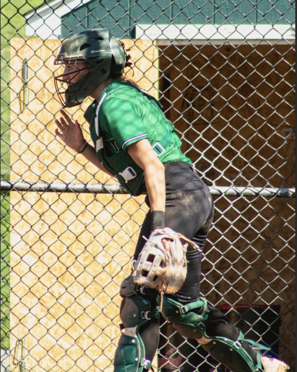 Caliana Dembowski (Sr.) at softball game.